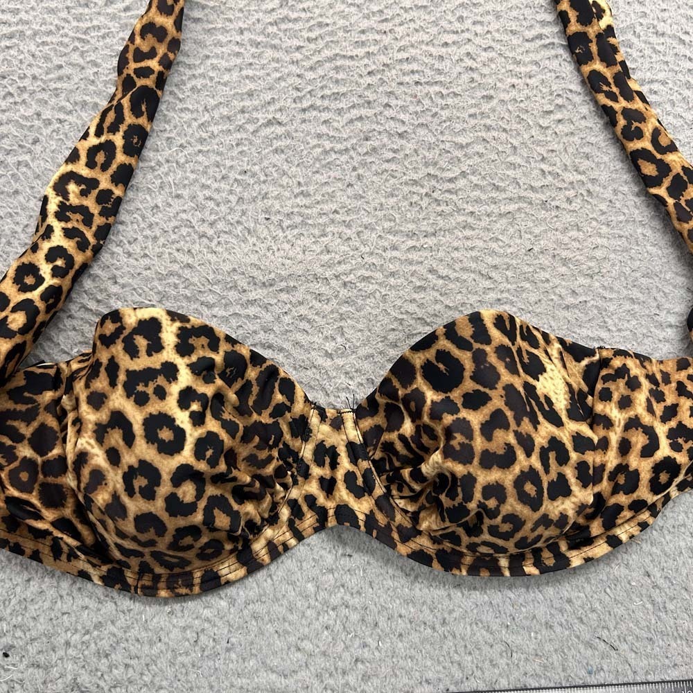 Smart Sexy Swim Bikini Top Womens Size 36C Beach Swimwear Cheetah Leopard Print